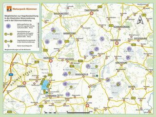 Kleine Abbildung der Karte mit den 14 Beobachtungsplätzen.